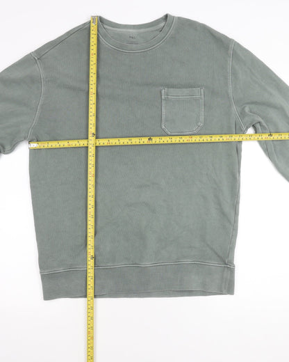 Marks and Spencer Unisex Green M Sweatshirt Relaxed Fit Cotton
