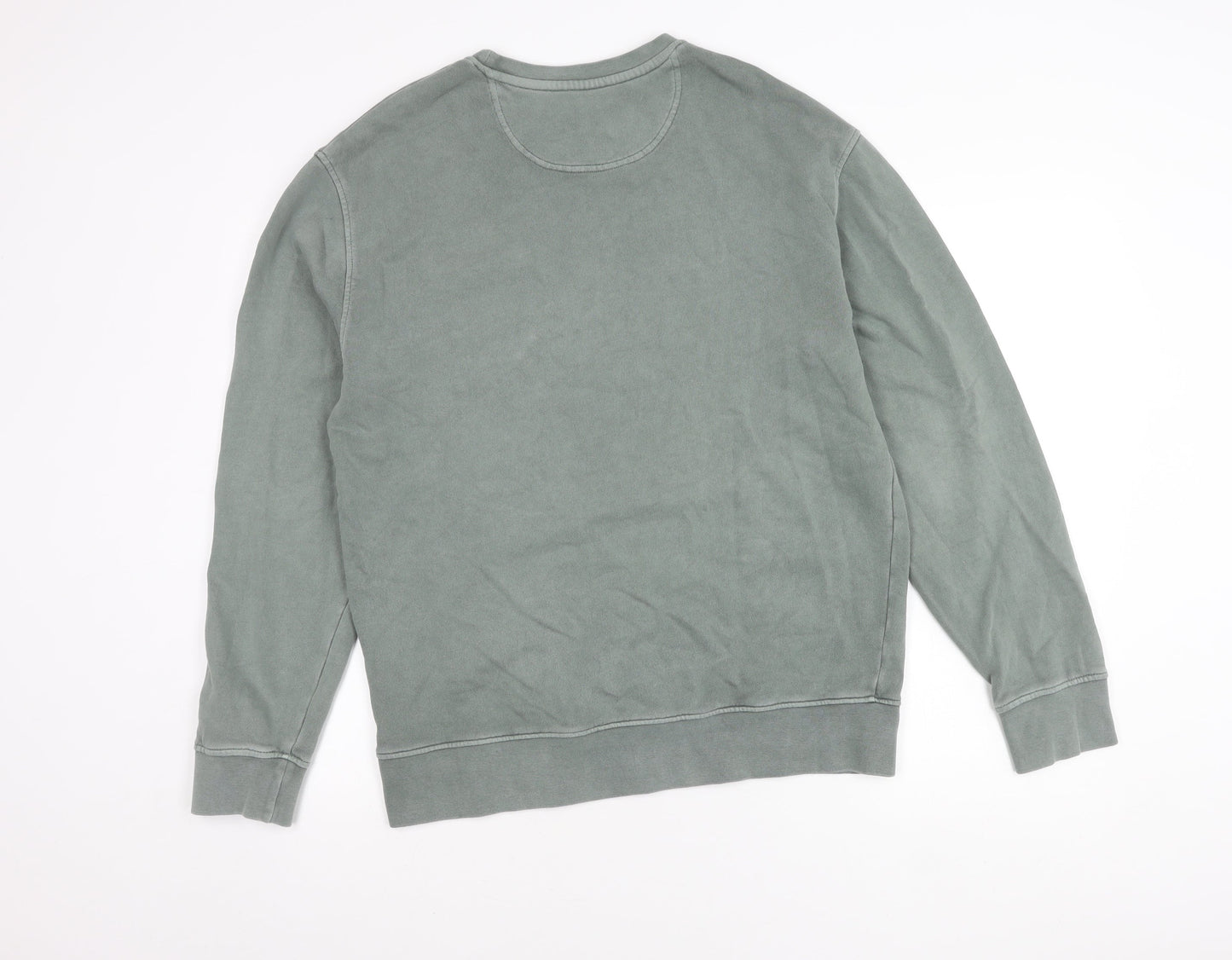 Marks and Spencer Unisex Green M Sweatshirt Relaxed Fit Cotton