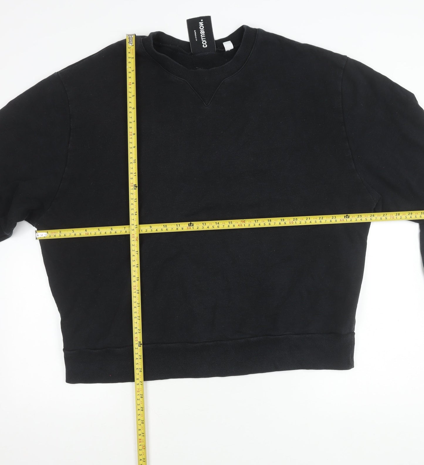 Collusion Women’s Black 2XL Crew Neck Pullover Sweatshirt Long Sleeve
