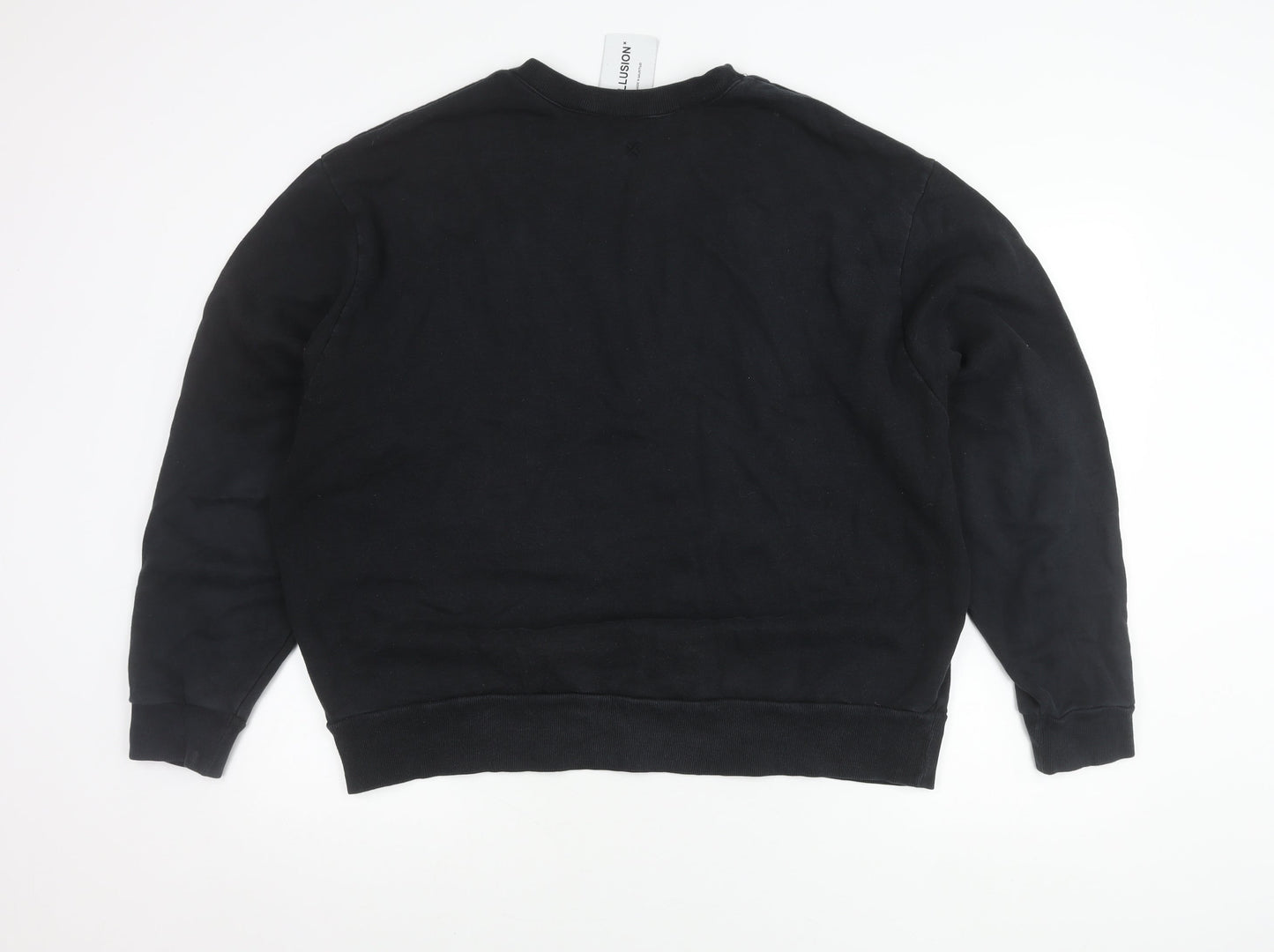 Collusion Women’s Black 2XL Crew Neck Pullover Sweatshirt Long Sleeve