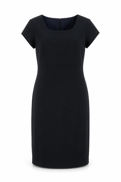 Autonomy Womens Black Work Sheath Dress Size 10 Short Sleeve Knee Length
