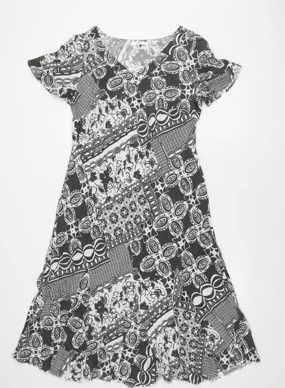 Marks and Spencer Womens Black Patchwork Knee Length Shift Dress UK14