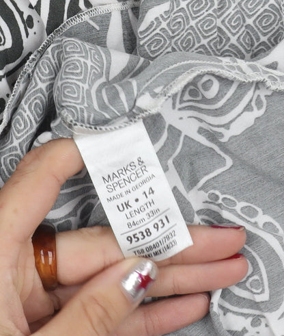 Marks and Spencer Womens Black Patchwork Knee Length Shift Dress UK14