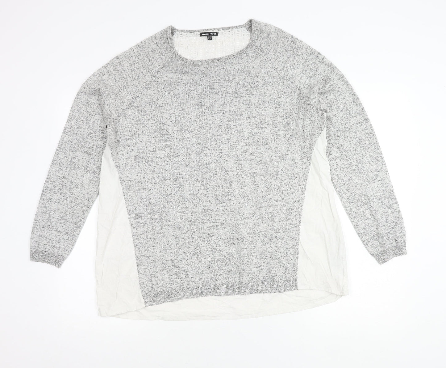 Womens UK Size 16 Warehouse Grey Tunic Blouse