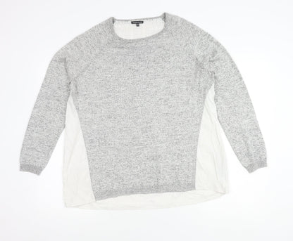 Womens UK Size 16 Warehouse Grey Tunic Blouse