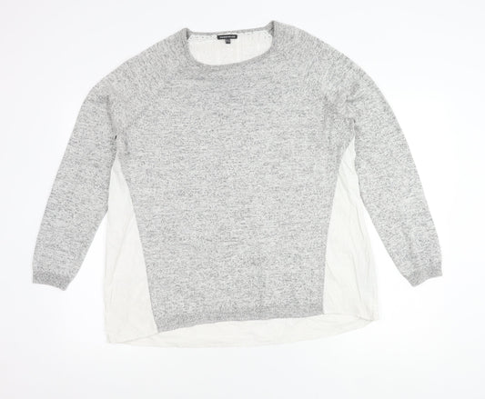 Womens UK Size 16 Warehouse Grey Tunic Blouse