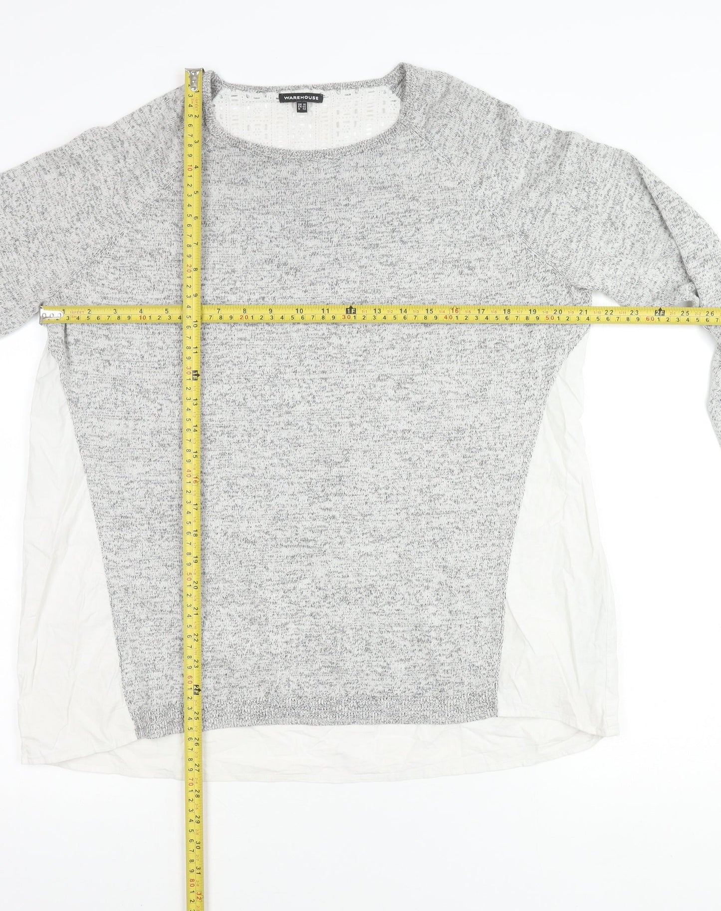 Womens UK Size 16 Warehouse Grey Tunic Blouse