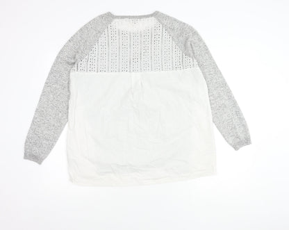 Womens UK Size 16 Warehouse Grey Tunic Blouse
