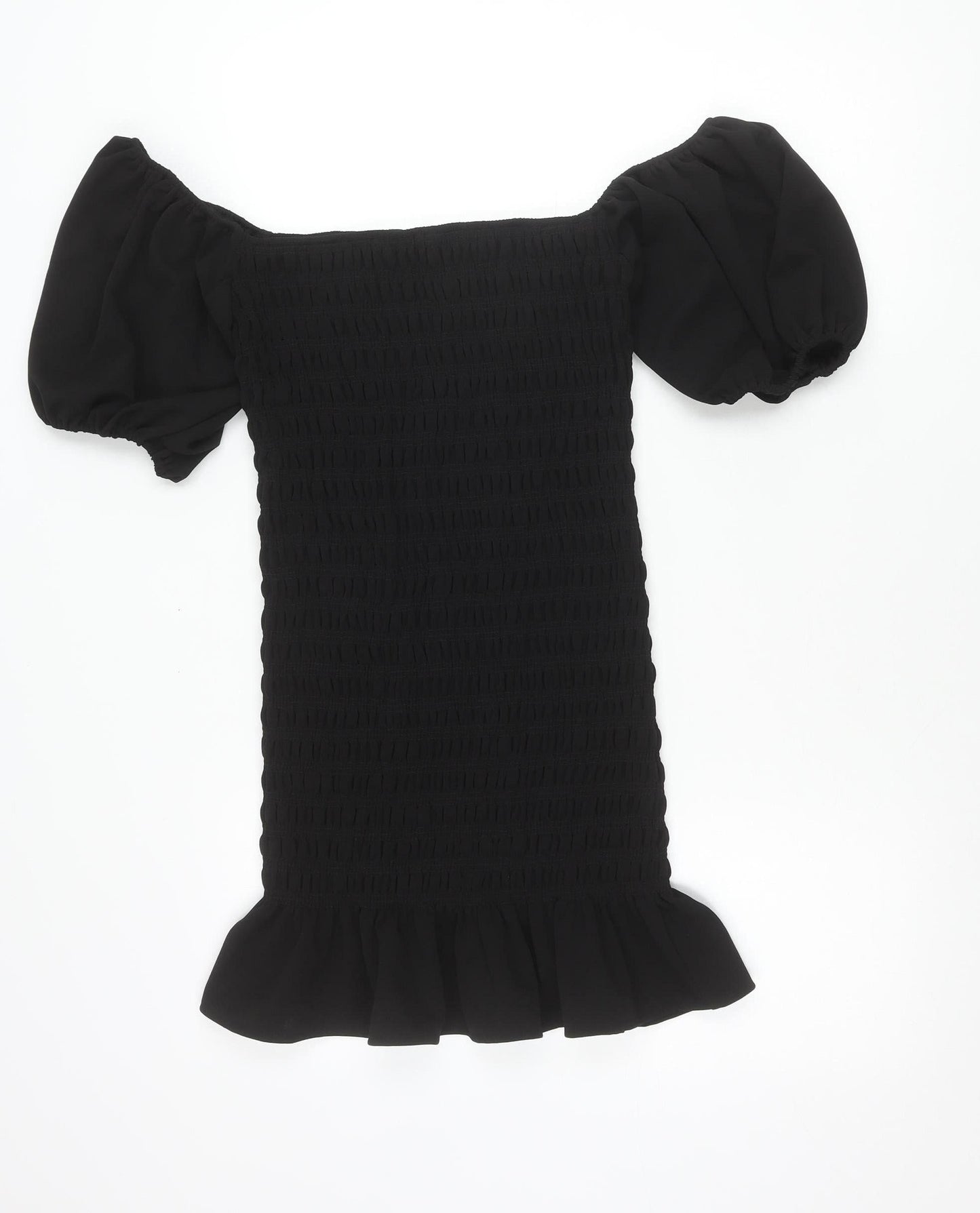 New Look Women Black Petite Size 10 Bodycon Puff Sleeve Dress
