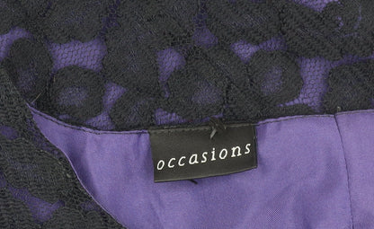 Occasions Women’s Purple Black Lace Sheath Dress Size 12