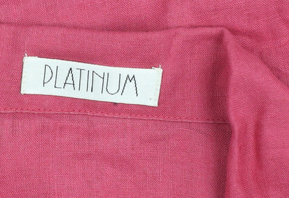 Platinum Women’s Pink Linen Collared Button-Up Shirt Size 14