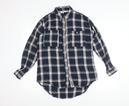 Womens UK Size 12 NEXT Blue Basic Button-Up