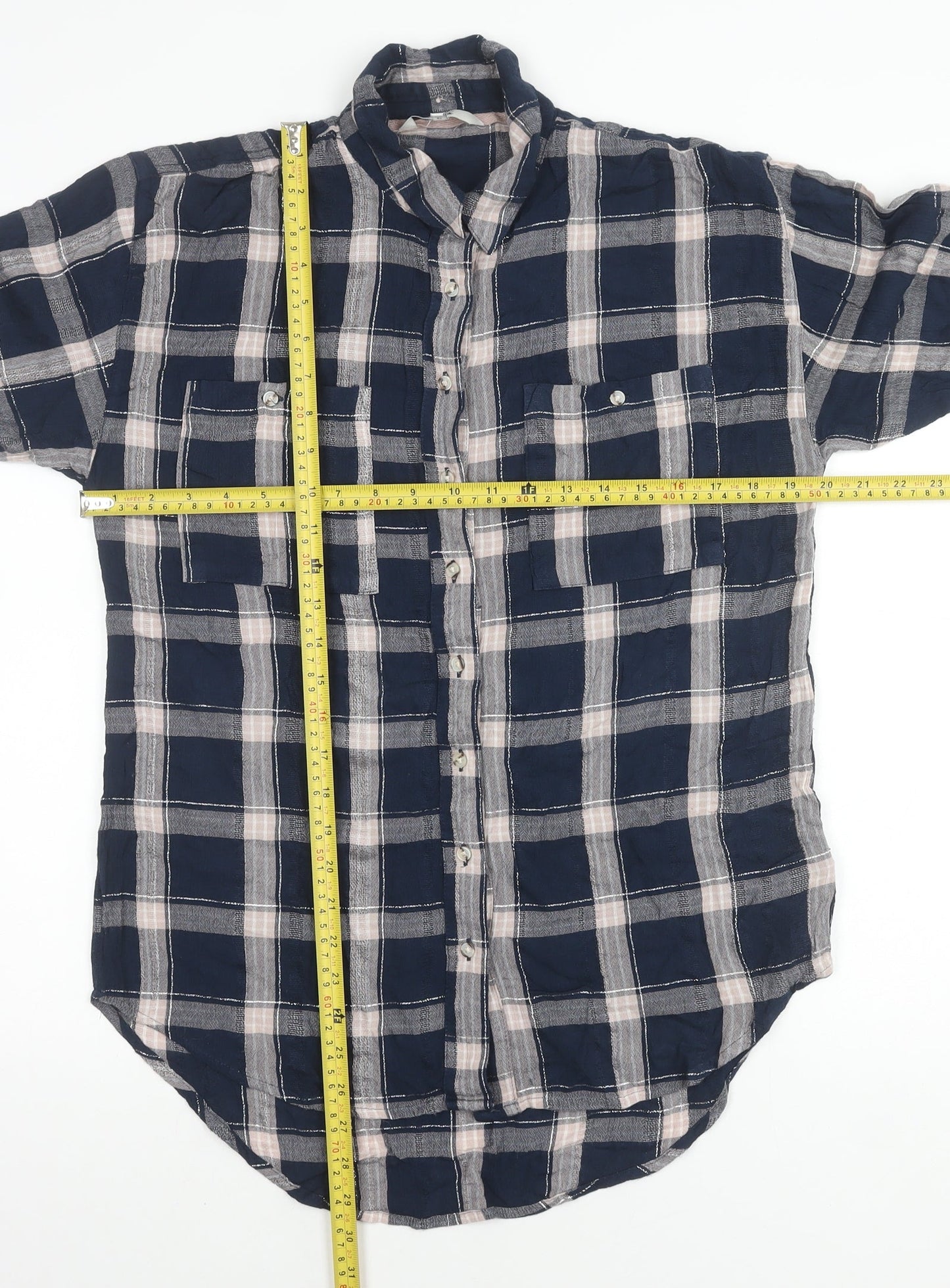 Womens UK Size 12 NEXT Blue Basic Button-Up