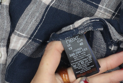 Womens UK Size 12 NEXT Blue Basic Button-Up