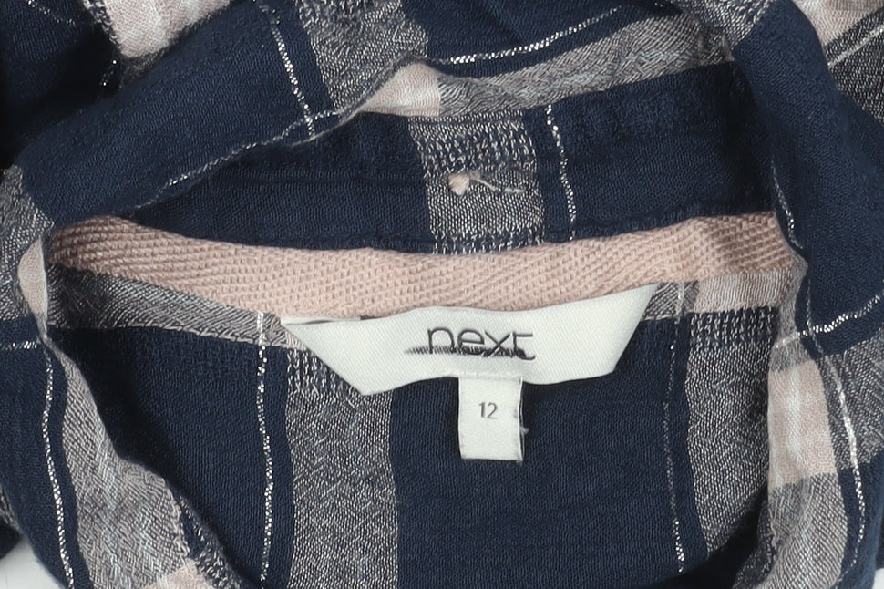 Womens UK Size 12 NEXT Blue Basic Button-Up