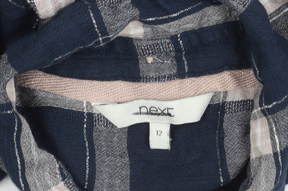 Womens UK Size 12 NEXT Blue Basic Button-Up