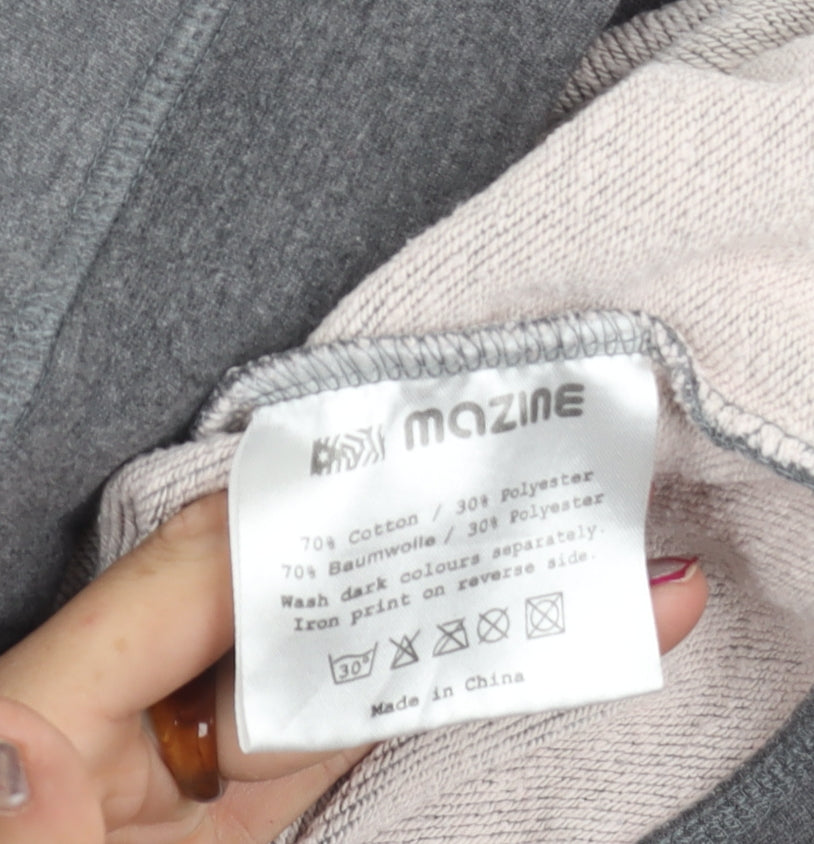 Mazine Boys Grey Pullover Hoodie 15-16 Yrs Regular Fit Cotton Blend