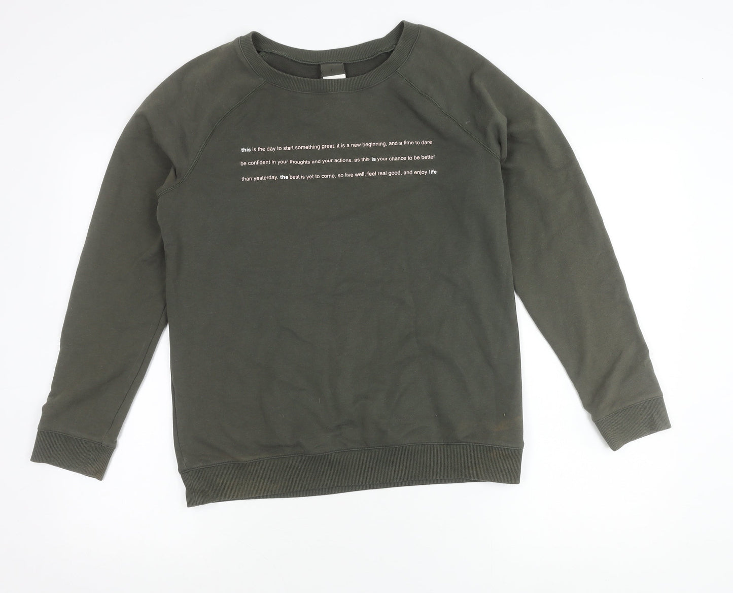 Decathlon Women's Green Pullover Sweatshirt Size M Crew Neck Casual