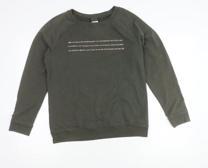 Decathlon Women's Green Pullover Sweatshirt Size M Crew Neck Casual