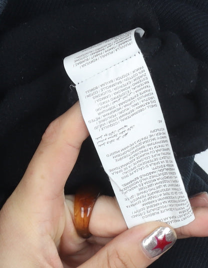 Puma Womens Black Small Pullover Sweatshirt Crew Neck Logo Fleece