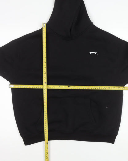Slazenger Women Black Hoodie Size 10 Pullover Logo Sportswear