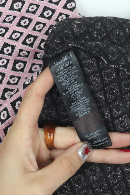 Miss Selfridge Women’s Pink Geometric Shift Dress Size 10 Sleeveless V-Neck