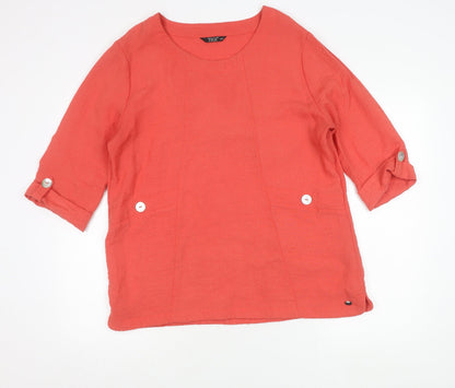 Womens UK Size 14 TIGI Red Tunic Blouse