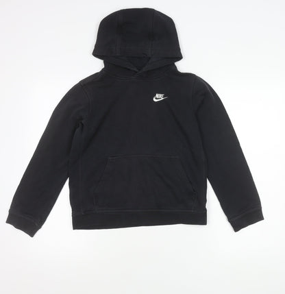 Nike Boys Black Pullover Hoodie Size 13 Years Sports Logo Sweatshirt