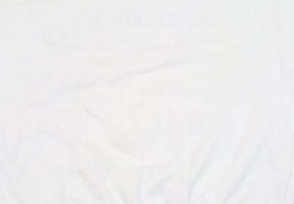 H&M Divided Women’s White Crew Neck Sweatshirt Size M Cotton Blend