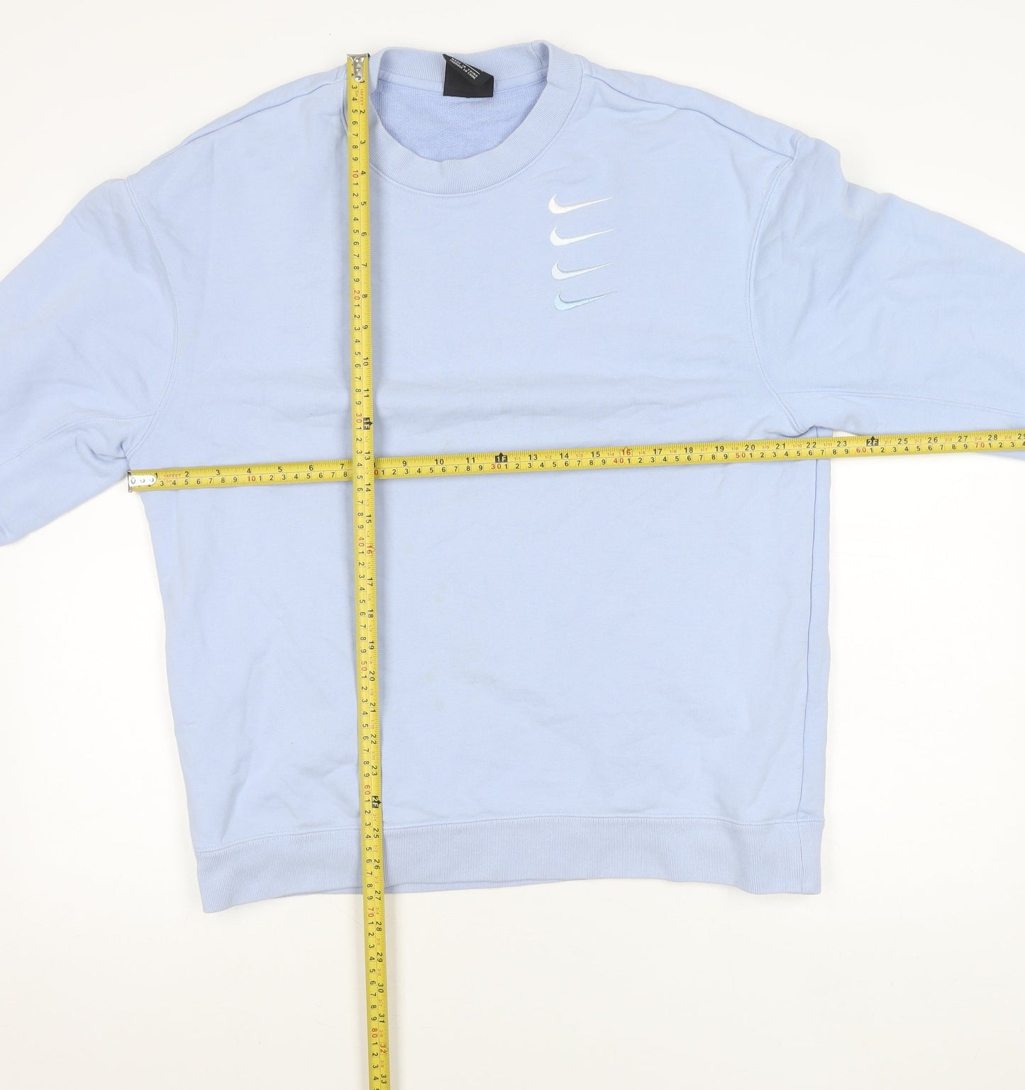 Nike Women’s Blue Pullover Sweatshirt L Cotton Blend Logo