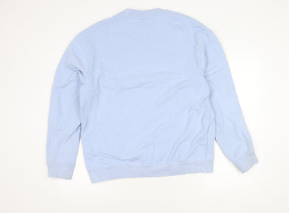 Nike Women’s Blue Pullover Sweatshirt L Cotton Blend Logo