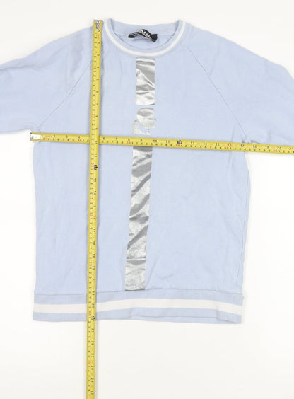Karl Lagerfeld Womens Blue Small Sweatshirt Crew Neck Logo Cotton