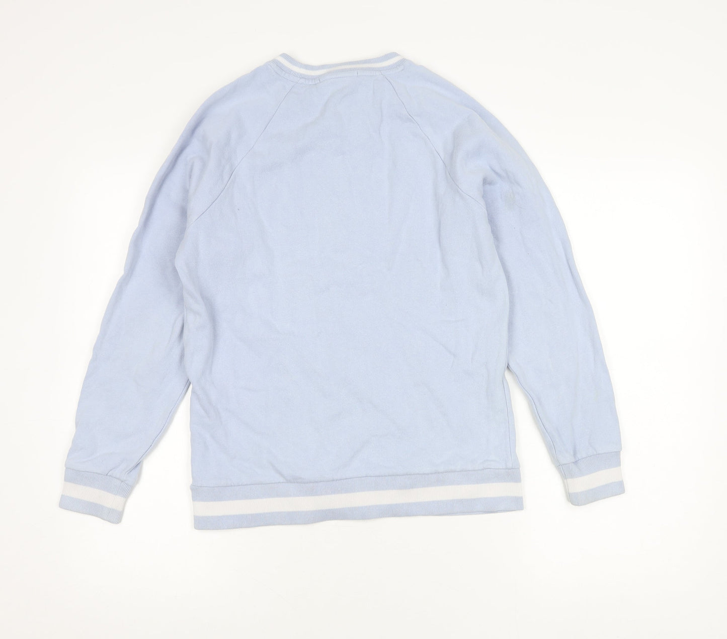 Karl Lagerfeld Womens Blue Small Sweatshirt Crew Neck Logo Cotton