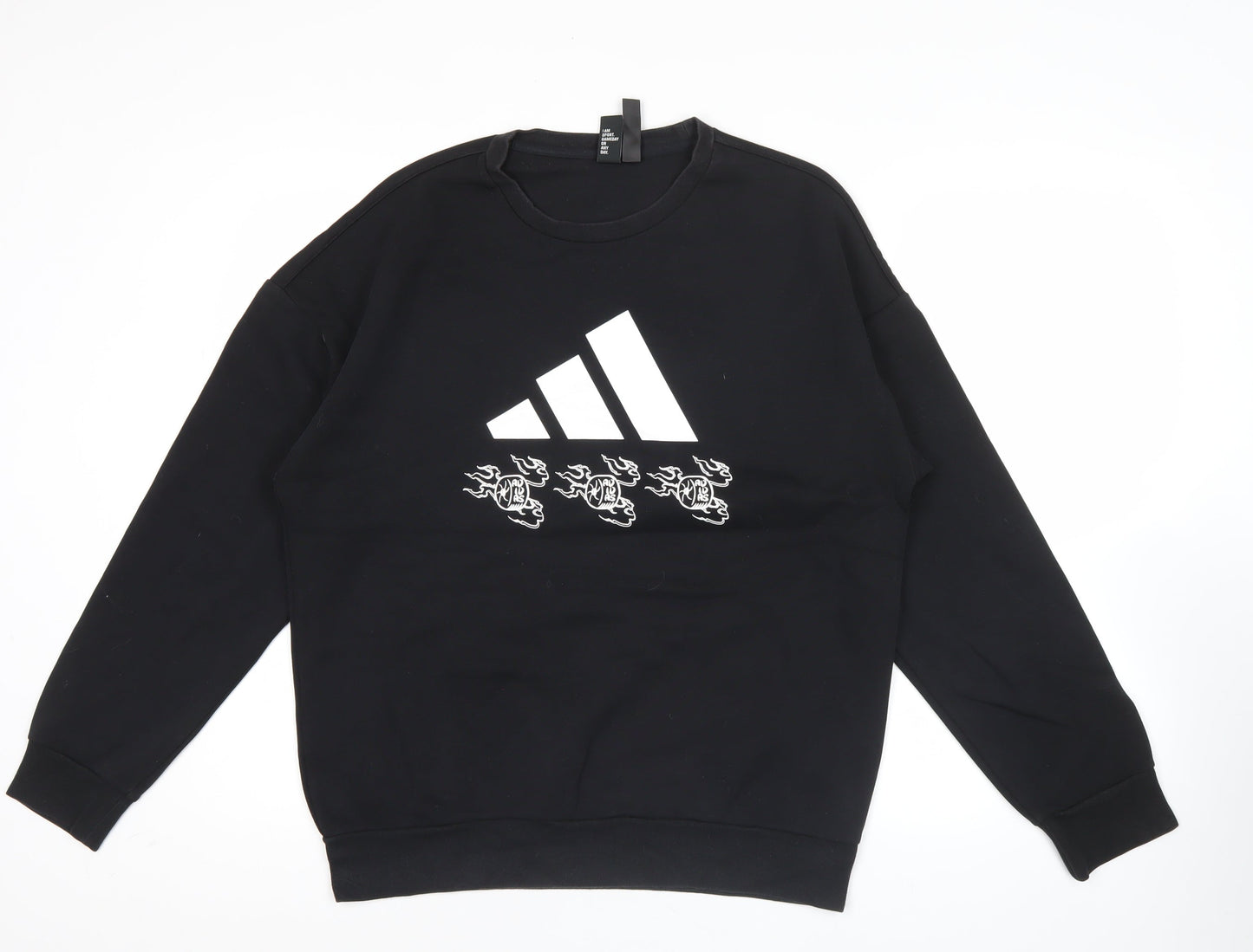 Mens UK Size M adidas Black Pullover Sweatshirt
