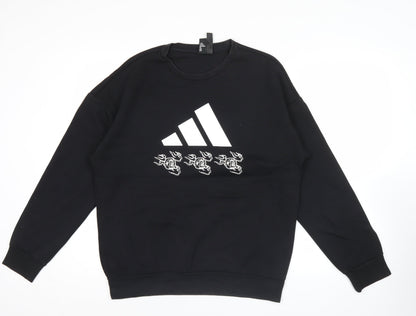 Mens UK Size M adidas Black Pullover Sweatshirt