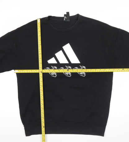 Mens UK Size M adidas Black Pullover Sweatshirt