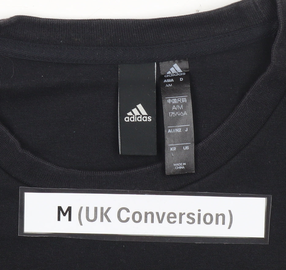 Mens UK Size M adidas Black Pullover Sweatshirt