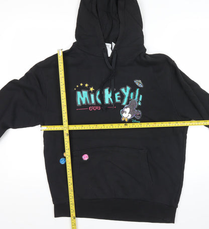Adidas Disney Mens Black Hoodie M Mickey Mouse Graphic Pullover