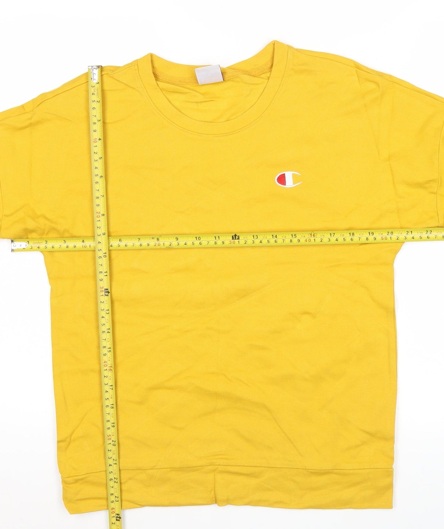 Mens UK Size M Champion Yellow Pullover Sweatshirt