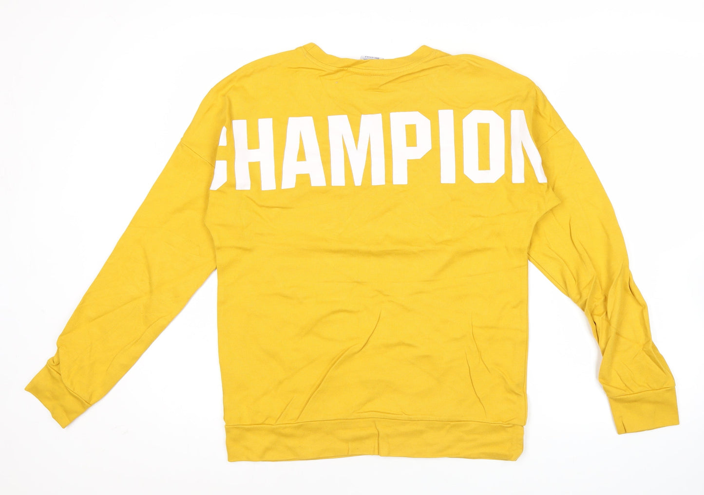 Mens UK Size M Champion Yellow Pullover Sweatshirt