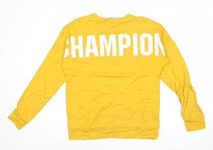 Mens UK Size M Champion Yellow Pullover Sweatshirt
