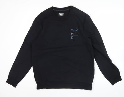Mens UK Size L FILA Black Pullover Sweatshirt