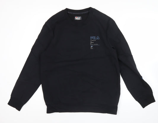 Mens UK Size L FILA Black Pullover Sweatshirt
