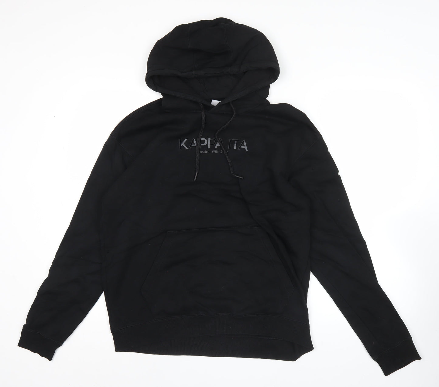 Mens UK Size L Kappa Black Pullover Hoodie