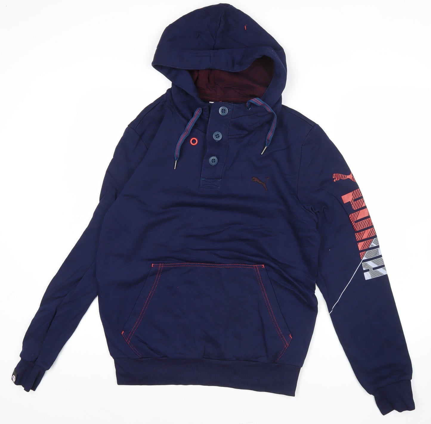 Mens UK Size M PUMA Blue Henley Hoodie