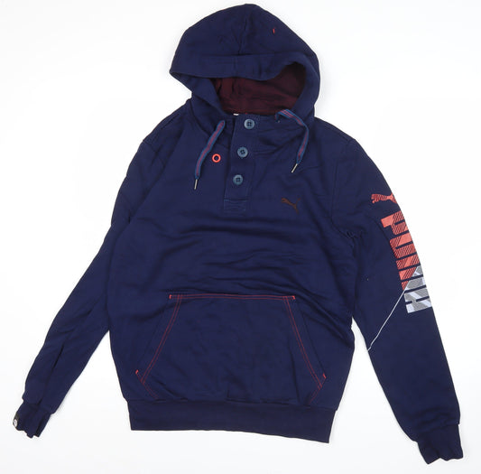 Mens UK Size M PUMA Blue Henley Hoodie