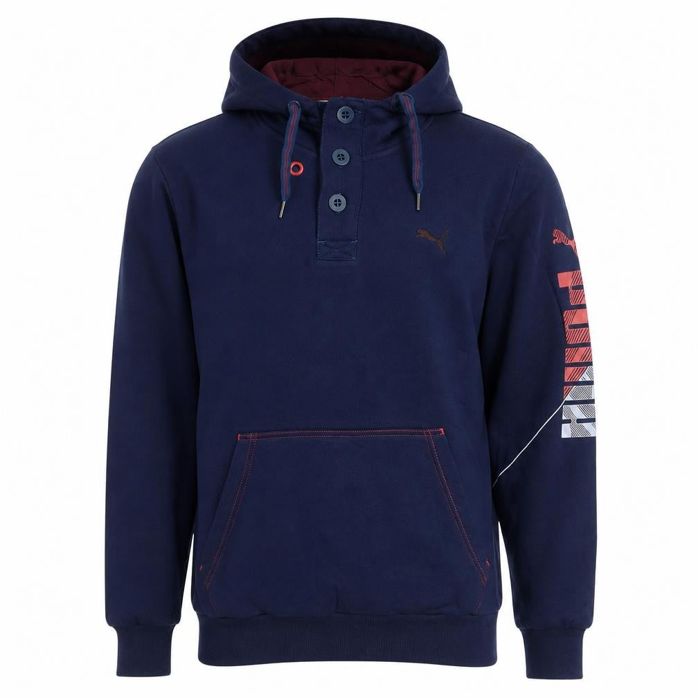 Mens UK Size M PUMA Blue Henley Hoodie