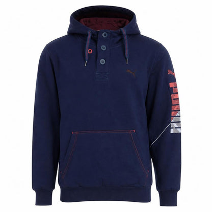 Mens UK Size M PUMA Blue Henley Hoodie