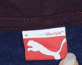 Mens UK Size M PUMA Blue Henley Hoodie