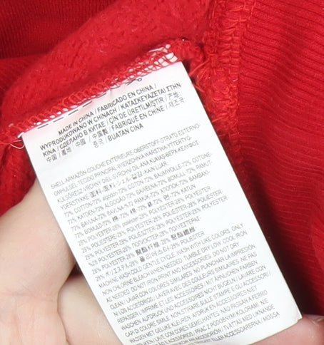 Vans Mens Red XS Pullover Hoodie Logo Graphic Hooded Sweatshirt